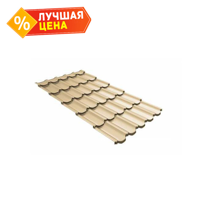 Металлочерепица Grand Line Kvinta plus (Квинта Плюс) 0,45 Полиэстер RAL 1014 Слоновая кость | c 3D резом