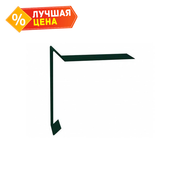 Планка ветровая для мягкой кровли 130х25х100 0,5 Velur RAL 6005 зеленый мох