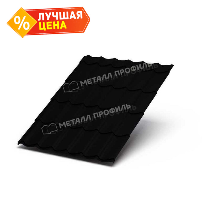 Металлочерепица Металл-Профиль Монтеррей 0,45 VikingMP® RAL 9005 Черный темный