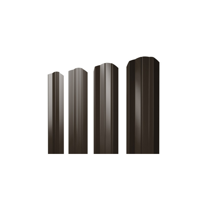 Штакетник М-образный А фигурный Grand Line 0,5 PurPro Matt (275) RR 32 Темно-Коричневый
